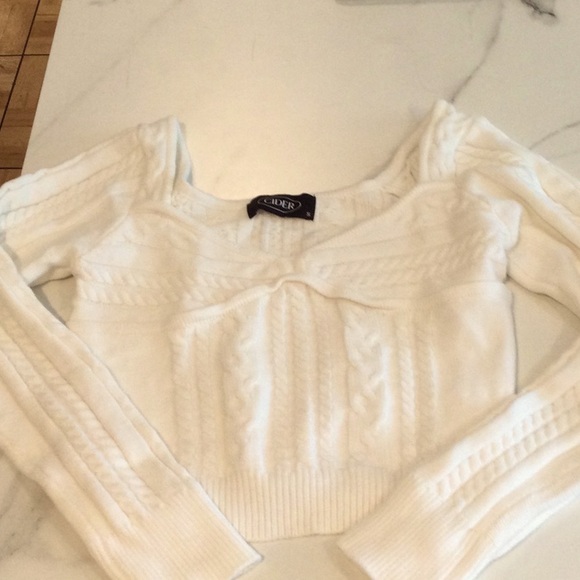 Cider white cropped sweater, size small - Picture 1 of 5